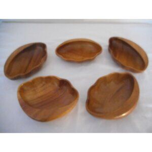 5 MCM Vintage Genuine Monkey Pod Bowls Hawaii